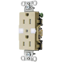 Hubbell Wiring Device-Kellems - 125V 15A NEMA 5-15R Commercial Grade Ivory Straight Blade Duplex Receptacle - Strong Tooling