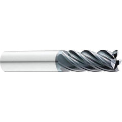 SGS - 1/2" Diam, Variable Pitch, 1-1/4" LOC, 5 Flute Solid Carbide Roughing Corner Radius End Mill - Strong Tooling