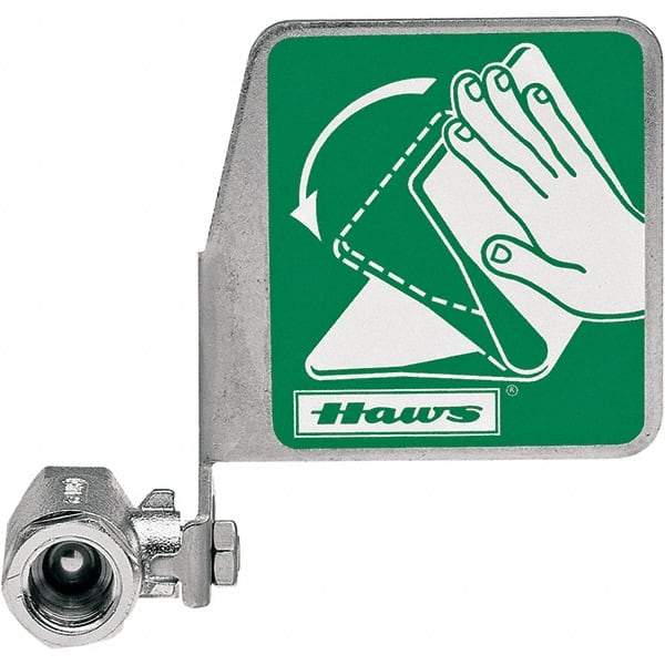 Haws - 1/2" Inlet, 7" Long x 5" Wide x 3" High, Stainless Steel Plumbed Wash Station Stay-Open Ball Valve - Green Matting, Compatible with Combination Drench Shower & Eye/Face Wash Stations - Strong Tooling