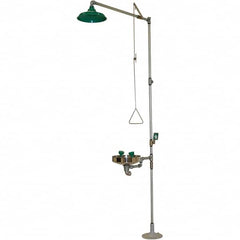 Haws - 25 GPM shower Flow, Drench shower, Eye & Face Wash Station - Bowl, Push Flag Activated, Galvanized Steel Pipe, Plastic Shower Head, Wheelchair Accessible - Strong Tooling