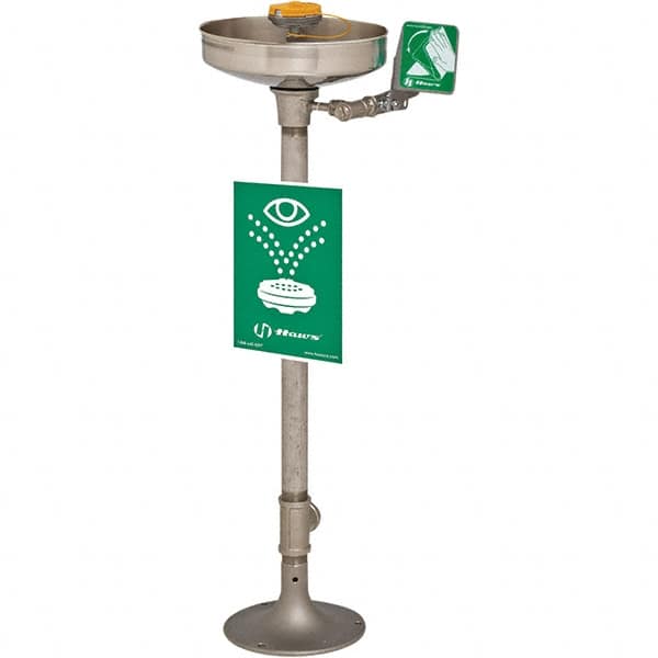 Haws - 15" Wide x 40" High, Pedestal Mount, Stainless Steel Bowl, Eye & Face Wash Station - 11" Inlet, 3.7 GPM Flow Rate - Strong Tooling