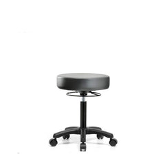 Lab Stool: Vinyl, 25″ Seat Width, 25″ Seat Depth Round Height