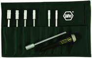 7 Piece - 5; 5.5; 6; 7; 8; 9 & 10mm Interchangeable Metric Nut Driver Blade Set in Canvas Pouch - Strong Tooling