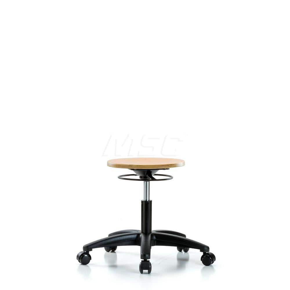 Adjustable Height Swivel Stool: Wood, 25″ Seat Width, 25″ Seat Depth Round Height