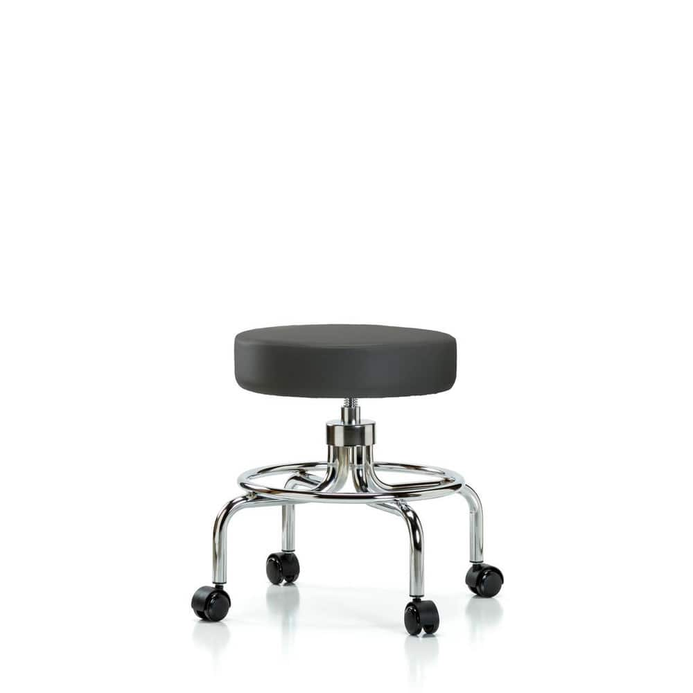 Lab Stool: Vinyl, 25″ Seat Width, 25″ Seat Depth Round Height