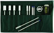 11 Piece - ESD Safe Interchangeable Blade Set - #10895 - Slotted 3.0-6.0; Phillips #0-2 & Inch 3/16-1/2" Nut Drivers In Canvas Pouch - Strong Tooling