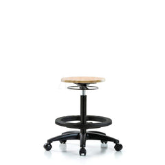 Adjustable Height Swivel Stool: Wood, 25″ Seat Width, 25″ Seat Depth Round Height