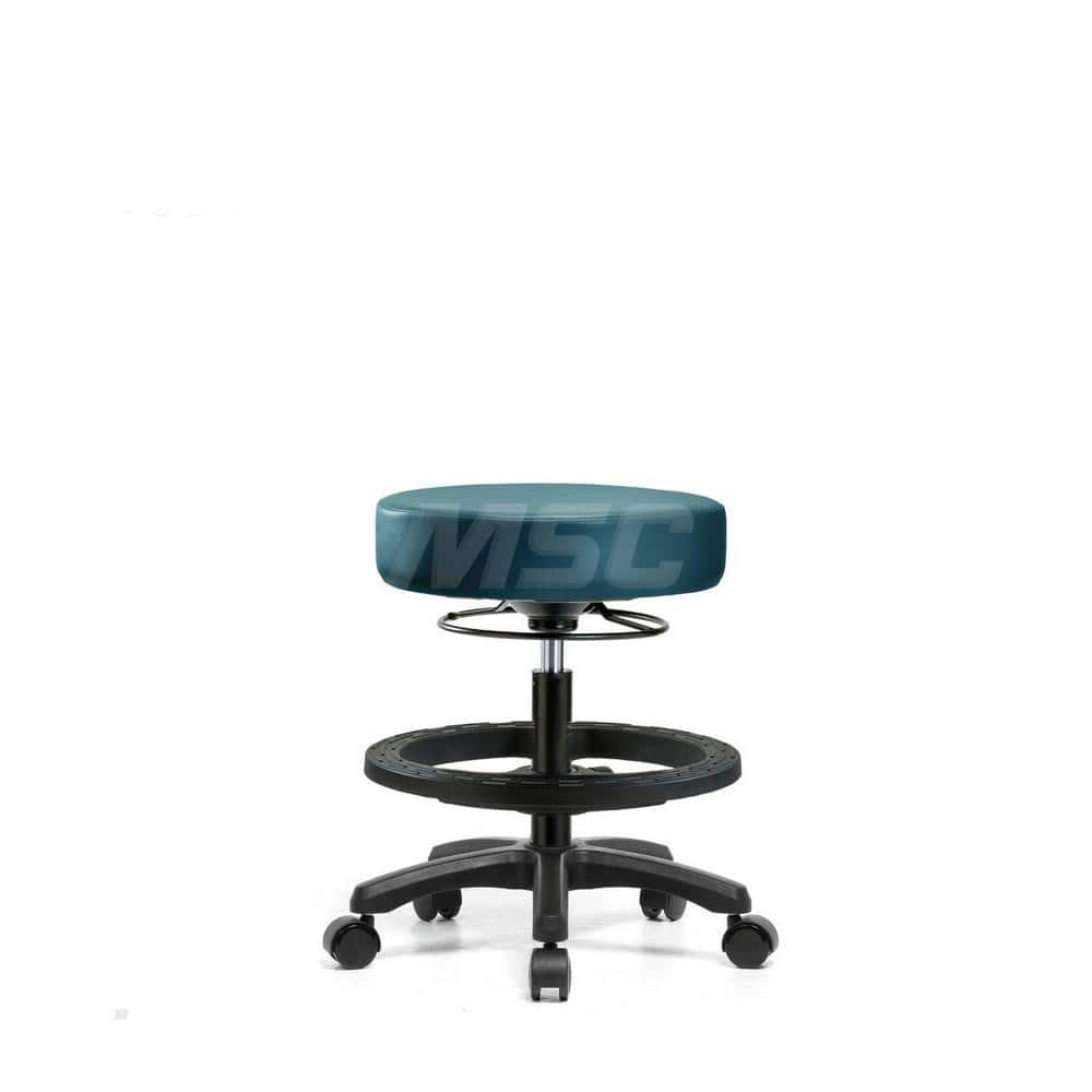 Lab Stool: Vinyl, 25″ Seat Width, 25″ Seat Depth Round Height