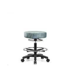 Lab Stool: Vinyl, 25″ Seat Width, 25″ Seat Depth Round Height