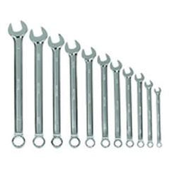 11 Pieces - Chrome - High Polished Wrench Set - 3 /8 - 1" - Strong Tooling