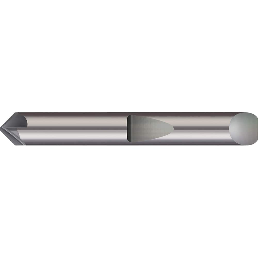 Chamfer Mill: 6 Flutes, Solid Carbide 2-1/2″ OAL, 1/4″ Shank Dia, Bright/Uncoated