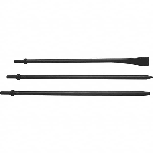 Mayhew - 1-1/8" Head Width, 18" OAL, Long Punch & Scraper Set - Round Drive, Round Shank, Steel - Strong Tooling