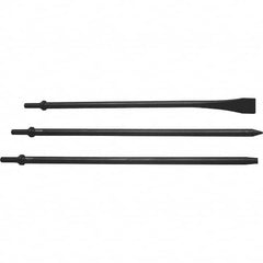 Mayhew - 1-1/8" Head Width, 18" OAL, Long Punch & Scraper Set - Round Drive, Round Shank, Steel - Strong Tooling