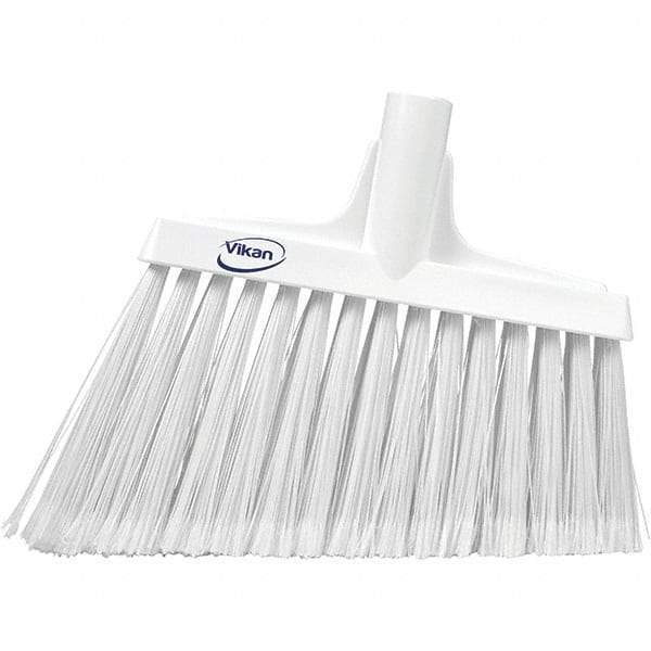 Vikan - 11-1/2" Wide, White Polyester Bristles, Angled Broom - Flagged, Water Resistant - Strong Tooling