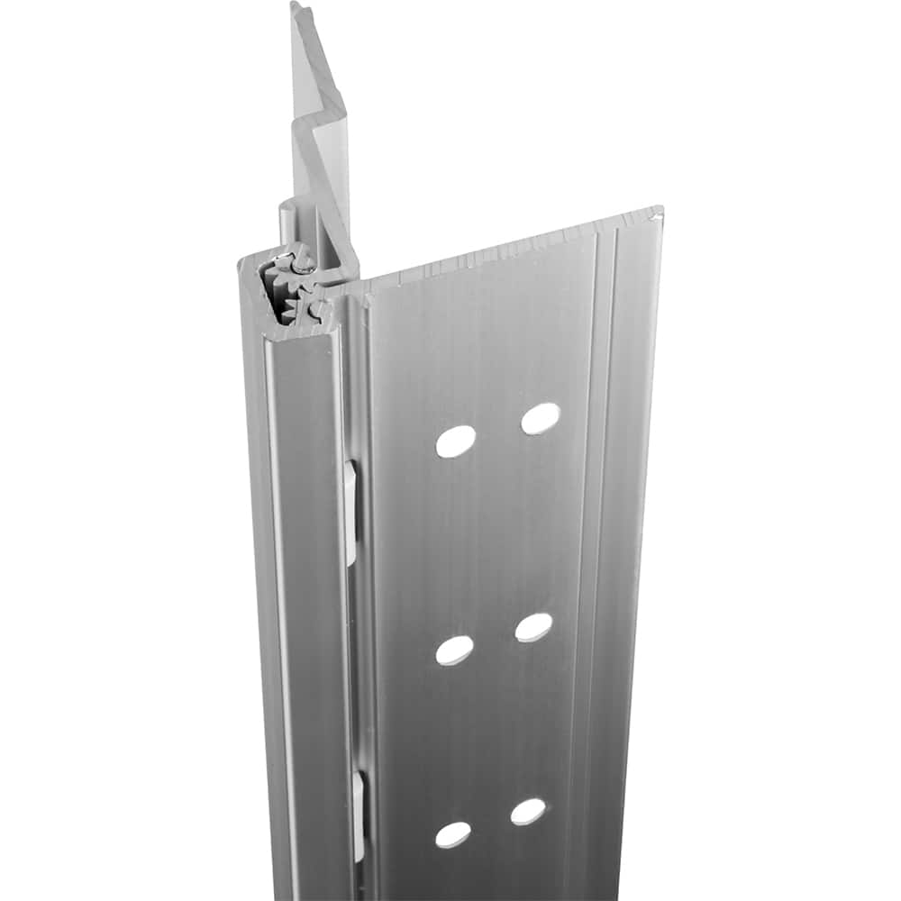 Stanley - Continuous Hinges; Type: Half Surface ; Mount Type: Half Surface ; Overall Length (Inch): 79; 79 ; Hinge Material: Aluminum ; Width (Decimal Inch): 5.0938 ; Thickness (Decimal Inch): 0.1120 - Exact Industrial Supply