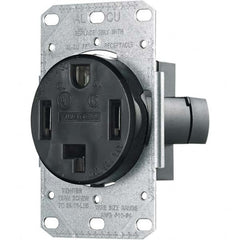 Hubbell Wiring Device-Kellems - 125/250 VAC 30A NEMA 14-30R Residential Grade Black Straight Blade Single Receptacle - Strong Tooling