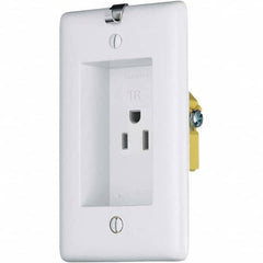 Hubbell Wiring Device-Kellems - 125V 15A NEMA 5-15R Residential Grade White Straight Blade Single Receptacle - Strong Tooling