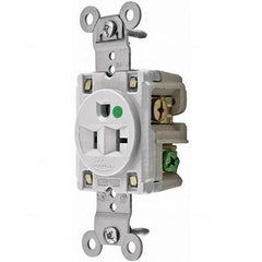 Hubbell Wiring Device-Kellems - 125V 20A NEMA 5-20R Hospital Grade White Straight Blade Single Receptacle - Strong Tooling