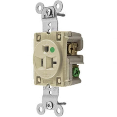 Hubbell Wiring Device-Kellems - 125V 20A NEMA 5-20R Hospital Grade Ivory Straight Blade Single Receptacle - Strong Tooling