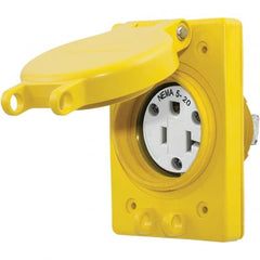 Hubbell Wiring Device-Kellems - 125V 20A NEMA 5-20R Industrial Grade Yellow Straight Blade Single Receptacle - Strong Tooling