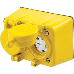 Hubbell Wiring Device-Kellems - 250 VAC 20A NEMA 6-20R Industrial Grade Yellow Straight Blade Duplex Receptacle - Strong Tooling