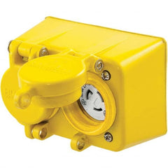 Hubbell Wiring Device-Kellems - 277 VAC 15A NEMA 7-15R Industrial Grade Yellow Straight Blade Duplex Receptacle - Strong Tooling