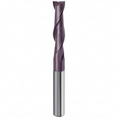 Guhring - 1/2", 2" LOC, 1/2" Shank Diam, 4" OAL, 2 Flute Solid Carbide Square End Mill - Strong Tooling