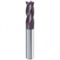 Guhring - 1/2", 1" LOC, 1/2" Shank Diam, 3" OAL, 4 Flute Solid Carbide Square End Mill - Strong Tooling