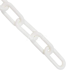 Barrier Rope & Chain; Type: Safety Barrier Chain; Material: Plastic; Color: White; Rope/Chain Material: Plastic; Hook Fitting Material: None; Snap End Material: None; Color: White; Length (Feet): 25.00; 25.000; Overall Length: 25.00