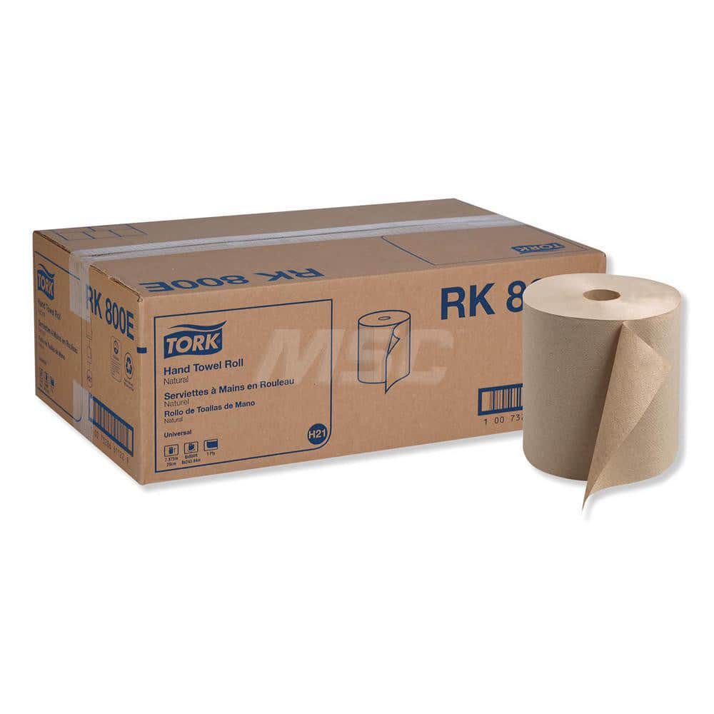 Paper Towels: Hard Roll, Roll, 1 Ply, Recycled Fiber, Natural 800' Roll Length, 1,150 Sheets