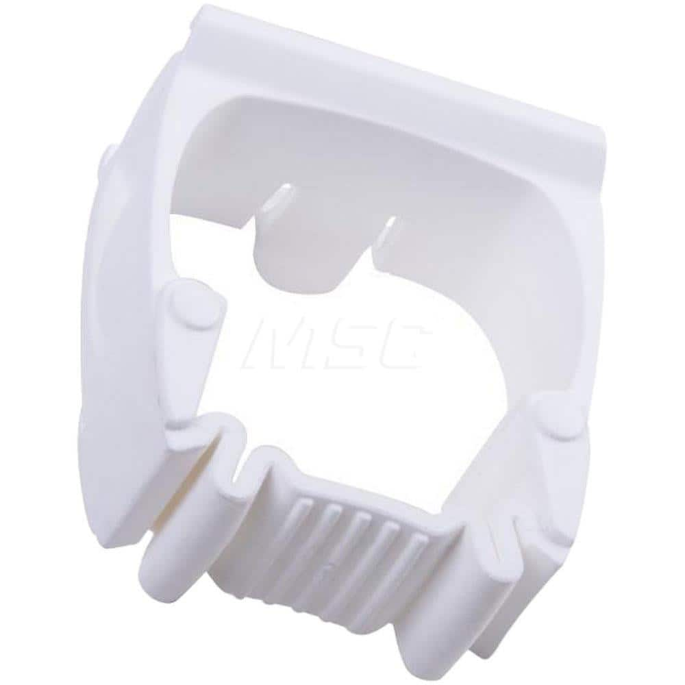 Mop & Broom Holder for 21.5-37″ Rail Organizer, White, 2-Pack