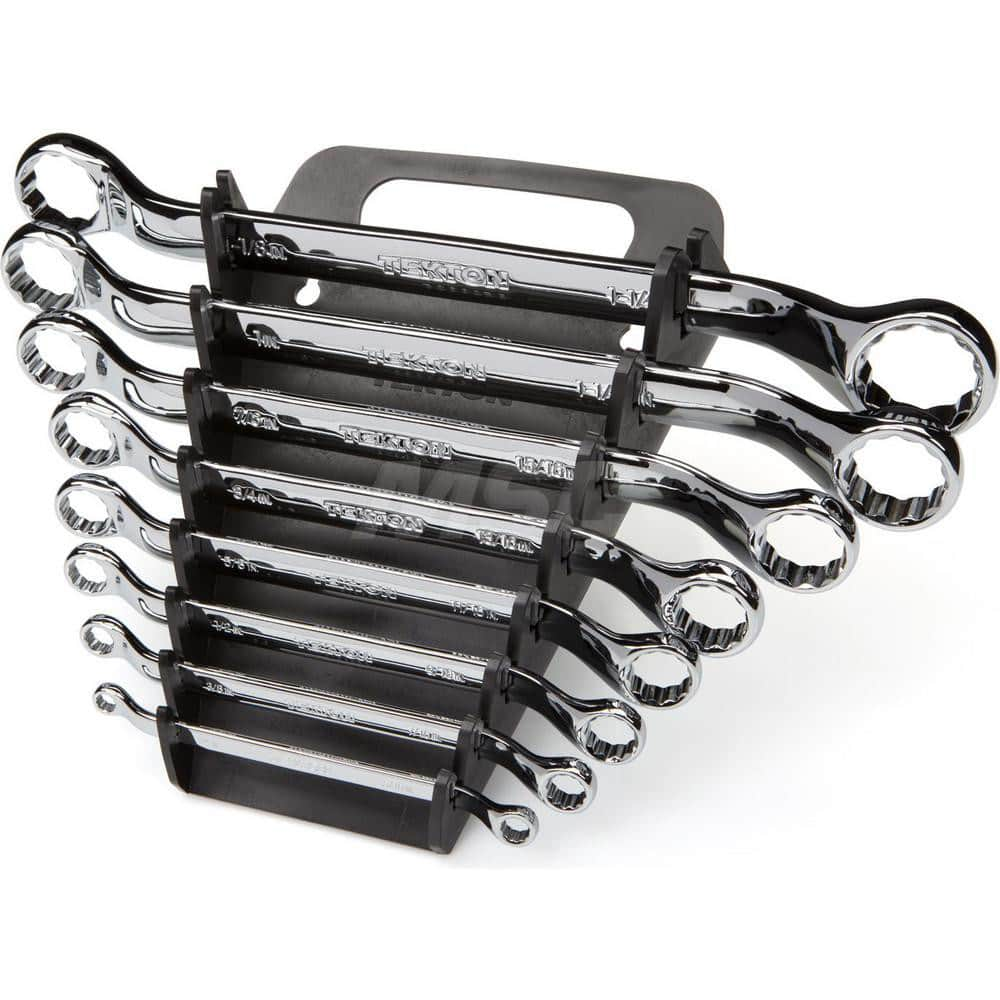 Wrench Set: 8 Pc, Inch Chrome-Plated