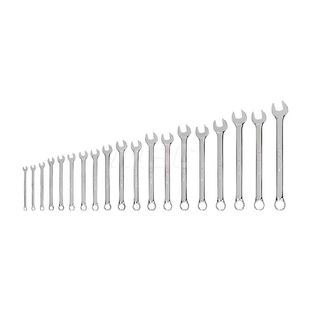 Wrench Set: 19 Pc, Metric Chrome-Plated