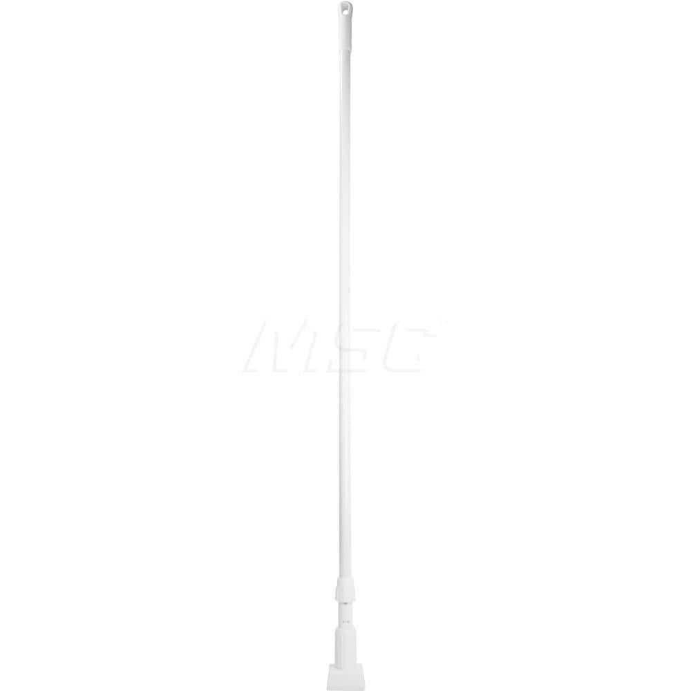 Mop Handles; For Use With: Wide-Band Mesh Wet Mop Heads; Connection Type: Clamp Jaw; Handle Type: Clamp Jaw; Handle Length (Inch): 60; Handle Material: Fiberglass; Handle Style: No; Color: White; Connector Material: Polypropylene; Handle Length: 60; Teles