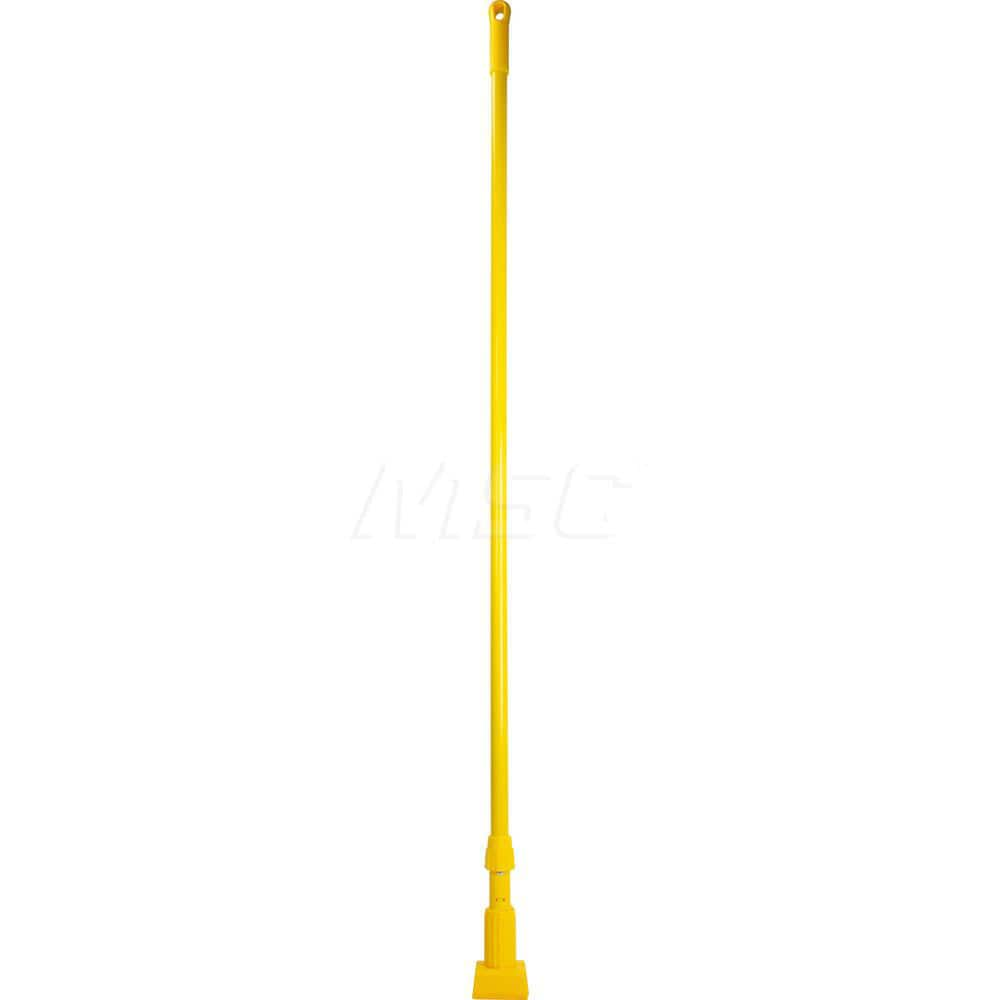 Mop Handles; For Use With: Wide-Band Mesh Wet Mop Heads; Connection Type: Clamp Jaw; Handle Type: Clamp Jaw; Handle Length (Inch): 60; Handle Material: Fiberglass; Handle Style: No; Color: Yellow; Connector Material: Polypropylene; Handle Length: 60; Tele