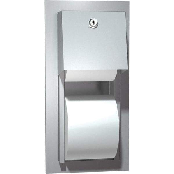 ASI-American Specialties, Inc. - Standard Double Roll Stainless Steel Toilet Tissue Dispenser - 8" Wide x 14" High x 6-1/2" Deep, Silver - Strong Tooling