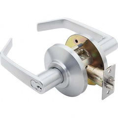 Classroom Lever Lockset for 1-3/8 to 2″ Thick Doors 6 or 7 Pin Length Best & Compatible (Core Not Included), 2-3/8″ Backset, Satin Chrome Finish