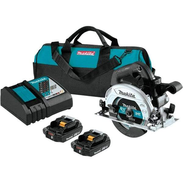 Makita - 18 Volt, 6-1/2" Blade, Cordless Circular Saw - 5,000 RPM, 2 Lithium-Ion Batteries Included - Strong Tooling