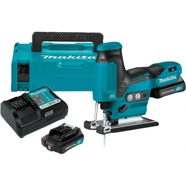 Makita - 12 Volt, 3,000 SPM, 7/8" Stroke Length, Lithium-Ion Cordless Jigsaw - 90° Cutting Angle, Series 12V MAX Battery Included - Strong Tooling