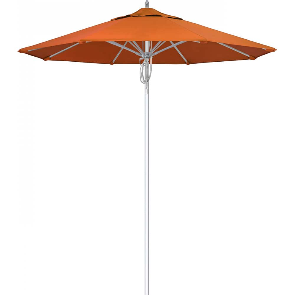 California Umbrella - Patio Umbrellas; Umbrella Diameter (Inch): 90 ; Height (Feet): 8.666 ; Fabric Color: Tuscan ; Base Included: No ; Frame Material: Aluminum ; Frame Color: Silver - Exact Industrial Supply