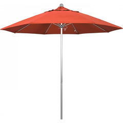 California Umbrella - Patio Umbrellas; Umbrella Diameter (Inch): 108 ; Height (Feet): 8.583 ; Fabric Color: Sunset ; Base Included: No ; Frame Material: Aluminum ; Frame Color: Silver - Exact Industrial Supply