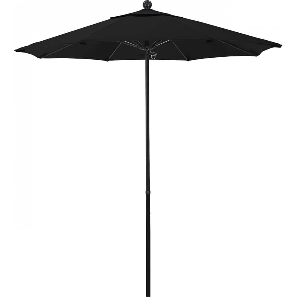 California Umbrella - Patio Umbrellas; Umbrella Diameter (Inch): 90 ; Height (Feet): 7.750 ; Fabric Color: Black ; Base Included: No ; Frame Material: Fiberglass-reinforced Nylon ; Frame Color: Black - Exact Industrial Supply