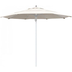 California Umbrella - Patio Umbrellas; Umbrella Diameter (Inch): 132 ; Height (Feet): 8.666 ; Fabric Color: Natural ; Base Included: No ; Frame Material: Aluminum ; Frame Color: Silver - Exact Industrial Supply