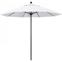 California Umbrella - Patio Umbrellas; Umbrella Diameter (Inch): 108 ; Height (Feet): 8.583 ; Fabric Color: White ; Base Included: No ; Frame Material: Aluminum ; Frame Color: Bronze - Exact Industrial Supply