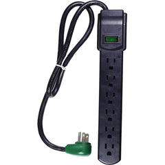 GoGreen Power - Power Outlet Strips; Amperage: 15 ; Voltage: 125 ; Number of Outlets: 6 ; Material: Plastic ; Mounting Type: Floor ; Cord Length (Feet): 6 - Exact Industrial Supply