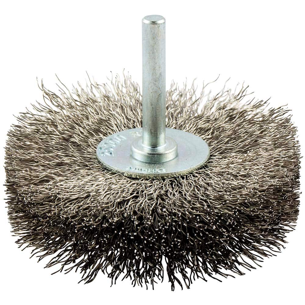 Norton - 3" OD, Crimped Stainless Steel Wheel Brush - Strong Tooling