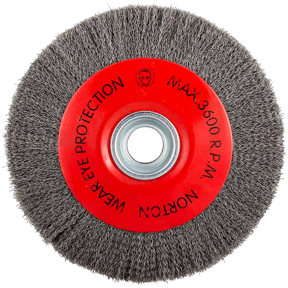 Norton - 10" OD, 3/4" Arbor Hole, Crimped Carbon Wheel Brush - Strong Tooling