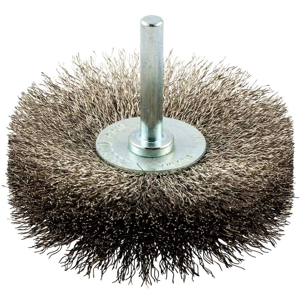 Norton - 3" OD, Crimped Stainless Steel Wheel Brush - Strong Tooling