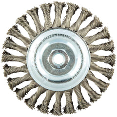 Norton - 6" OD, 5/8-11 Arbor Hole, Knotted Stainless Steel Wheel Brush - Strong Tooling