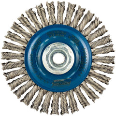 Norton - 4" OD, M10 Arbor Hole, Stringer Bead Twist Knot Stainless Steel Wheel Brush - Strong Tooling